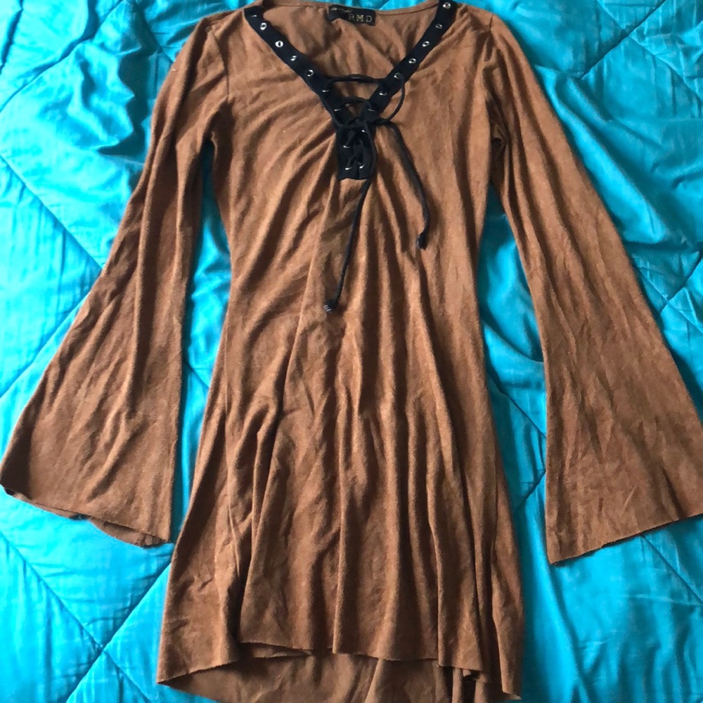 Faux suede dress